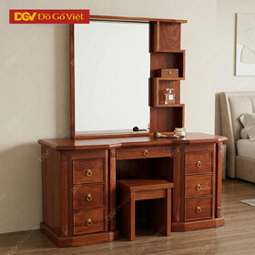 Mẫu Bàn Trang Điểm Gỗ Hương Đá Gương Phối Kệ Zic Zac