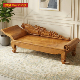 Mẫu Ghế Phương Lười Gỗ Gõ Đỏ Phối Hoa Văn Chạm Khắc Uốn...