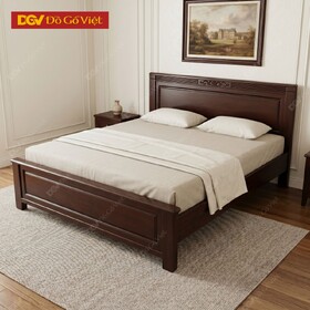 Mẫu Giường Ngủ Căm Xe Khung Pano Chạm Họa Tiết Ấn Tượng