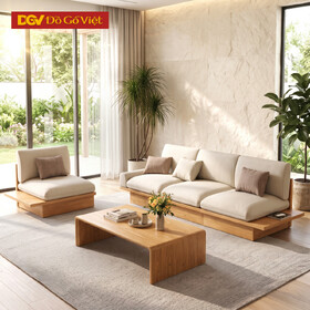 Mẫu Sofa Chân Hộp Gỗ Sồi Mỹ Tự Nhiên Phối Đệm Sang Trọng