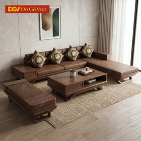Mẫu Sofa Chân Thuyền Gỗ Sồi Nga Màu Óc Chó Hiện Đại
