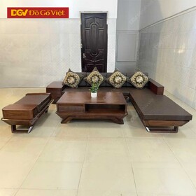 Mẫu Sofa Chân Thuyền Gỗ Sồi Nga Màu Óc Chó Hiện Đại