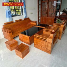 Mẫu Sofa Đối Tay Gấp Lưng Sáo Chất Gỗ Sồi Nga Tự Nhiên