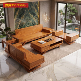 Mẫu Sofa Gỗ Gõ Đỏ Thiết Kế Tay Hộp Dáng Chân Thuyền Hiện Đại