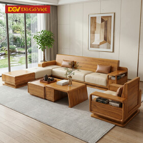 Mẫu Sofa Gỗ Lim Góc L Chân Bệ Lơ Lửng Hiện Đại Sang Trọng