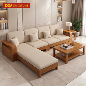 Mẫu Sofa Góc Phòng Khách Căn Hộ Lưng Nan Hiện Đại Cao Cấp