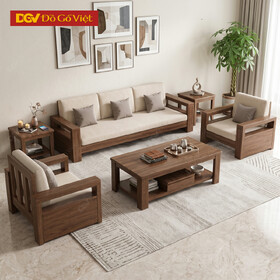 Mẫu Sofa Phòng Khách Gỗ Sồi Mỹ Tựa Nan Hiện Đại Mới Giá Rẻ
