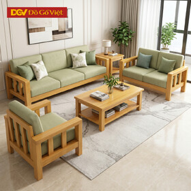 Mẫu Sofa Phòng Khách Gỗ Tự Nhiên Khung Nan Ốp Nệm Giá Rẻ