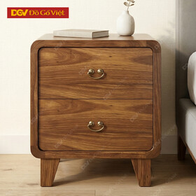 Mẫu Tab Đầu Giường Gỗ Đinh Hương Cạnh Bo Phối Ngăn Kéo