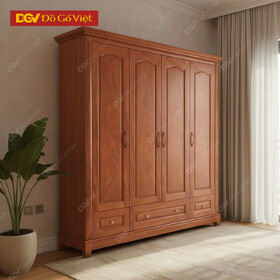 Mẫu Tủ Áo Gỗ Tự Nhiên 5 Cánh Vân Hương Đá Đẹp Sang Trọng