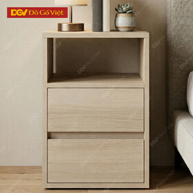 Mẫu Tủ Đầu Giường Gỗ MDF Phần Tầng Phối 2 Ngăn Kéo