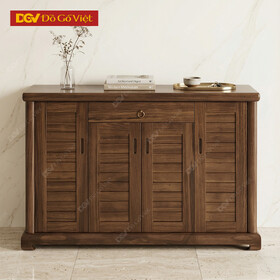 Mẫu Tủ Dép 4 Cánh Bằng Gỗ Kiểu Nan Đơn Giản Giá Rẻ