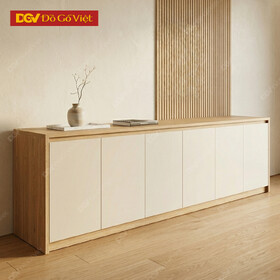 Mẫu Tủ Lưu Trữ Gỗ Công Nghiệp Phối Cách Sơn Trắng Chân Bệt