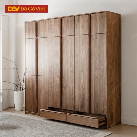 Mẫu Tủ Quần Áo Gỗ Óc Chó Đẹp Kích Thước Lớn Cho Gia Đình