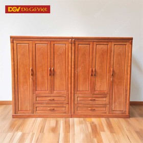 Mẫu Tủ Quần Áo Gỗ Tự Nhiên Kiểu Trơn Chân Bệt Đơn Giản