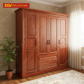 Mẫu Tủ Quần Áo Gỗ Veneer Xoan Đào Đẹp Cánh Nan Kiểu Tân Thời