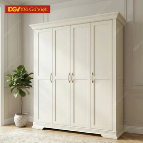 Mẫu Tủ Quần Áo Tân Cổ Điển Gỗ Sồi Mỹ 4 Cánh Phối Chân...