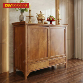 Mẫu Tủ Thờ Gỗ Gõ Đỏ Dáng Hộp Chân Cao Phối Ngăn Kéo Tiện...