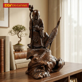 Mẫu Tượng Ông Thọ Ôm Đào Tiên Gỗ Cẩm Lai Điêu Khắc Tinh...