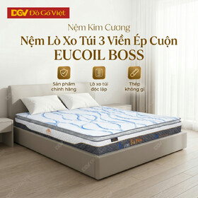 Nệm Lò Xo Túi 3 Viền Ép Cuộn Eucoil Boss Kim Cương