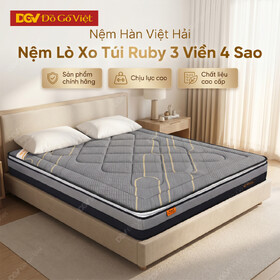 Nệm lò xo túi Ruby 3 viền vải xốp gấm