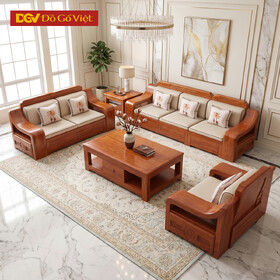 Sofa Gia Đình Gỗ Gõ Đỏ Tự Nhiên Cao Cấp Bền Đẹp Sang Trọng