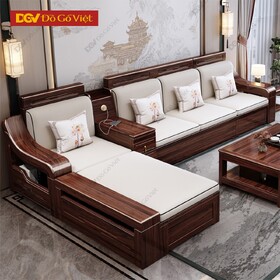 Sofa Gỗ Căm Xe Kiểu Góc L Tối Ưu Diện Tích Phòng Trưng Bày
