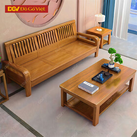 Sofa Gỗ Sồi Mỹ Tối Giản Hiện Đại Lưng Ghế Nan Dọc