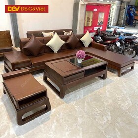 Sofa Góc Chân Hươu Gỗ Sồi Nga Tự Nhiên Đẹp Hiện Đại
