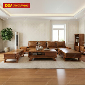 Sofa Góc Gỗ Hương Vàng Mẫu Cánh Tiên Hiện Đại Giá Tốt