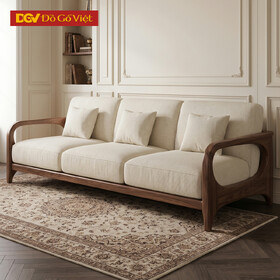 Sofa Óc Chó Hiện Đại Tay Cong Mền Mại Dáng Chữ A Sang Trọng