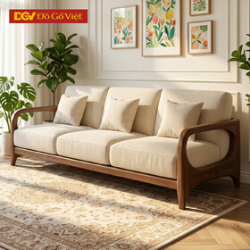 Sofa Óc Chó Hiện Đại Tay Cong Mền Mại Dáng Chữ A Sang Trọng