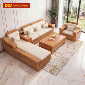 Sofa Phòng Khách Gỗ Gõ Đỏ Tay Nguyên Khối Bề Thế Sang Trọng