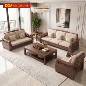 Sofa Phòng Khách Hiện Đại Gỗ Óc Chó 100% Chương Mái Đình