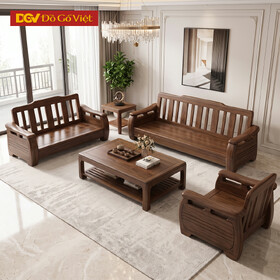 Sofa Phòng Khách Hiện Đại Gỗ Óc Chó 100% Chương Mái Đình