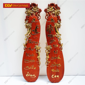 Tranh Cặp Bầu Câu Đối Công Cha Nghĩa Mẹ Dát Vàng Cao Cấp