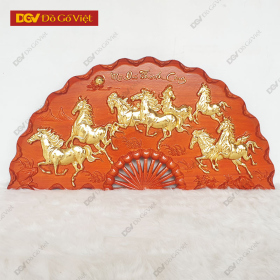 Tranh Quạt Gỗ Hương Đục Bát Mã 1m2 Đẹp Giá Rẻ