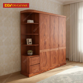 Tủ Áo Đẹp Vân Cẩm Cánh Trơn Thiết Kế Nhiều Ngăn Tiện Dụng