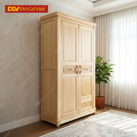 Tủ Áo Gỗ Sồi Nga Màu Tự Nhiên Mẫu Đồng Tiền Thanh Lịch