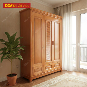 Tủ Áo Gỗ Xoan Đào Kiểu Lá Sách Tay Nắm Âm Hiện Đại