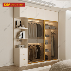 Tủ Áo Kính Hiện Đại Trong Suốt Khung Nhôm Chống Nứt Cực Tốt