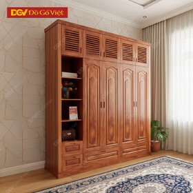 Tủ Áo Quần Gỗ Cẩm Vân Cao Cấp Cánh Pano Lá Sách Độc Đáo