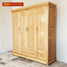 Tủ Áo Quần Gỗ Sồi Tự Nhiên 3 Buồng 4 Cánh Bền Đẹp Giá Rẻ