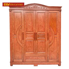 Tủ Chứa Áo Quần Vân Hương Đá Kiểu Pano Cong Tráng Vòm Đẹp