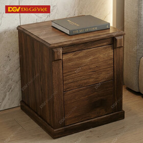 Tủ Đầu Giường Cho Phòng Ngủ Gỗ Veneer Óc Chó Chân Bệt Giá...