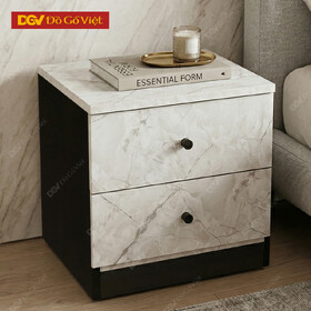 Tủ Đầu Giường Gỗ MDF Dáng Bệt Phối Vân Giả Đá Giá Rẻ