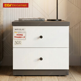 Tủ Đầu Giường Hiện Đại Gỗ MDF Phối Ngăn Kéo Cánh Xám