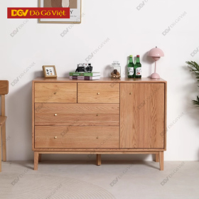 Tủ Để Đồ Gỗ Sồi Tự Nhiên 4 Ngăn Hiện Đại Tinh Tế