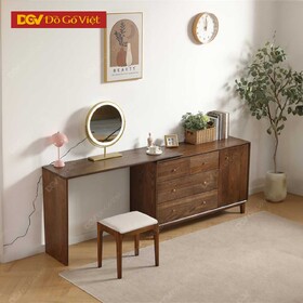 Tủ Để Đồ Kết Hợp Bàn Phấn Veneer Sồi Phong Cách Tối Giản