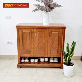 Tủ Để Giày Dép Bằng Gỗ Giá Rẻ 3 Cánh Mở Có Kệ Dép Ngoài